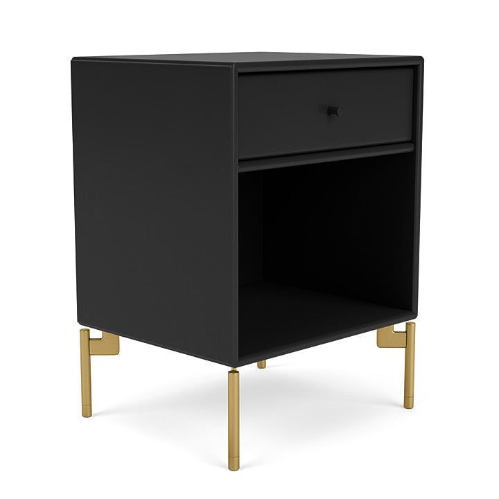 Montana Dream Nightstand With Legs, Black/Brass