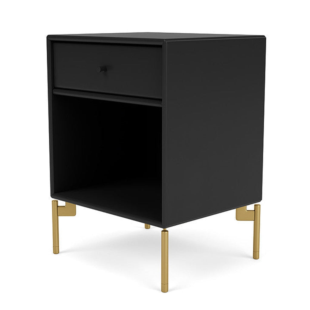 Montana Dream Nightstand With Legs, Black/Brass