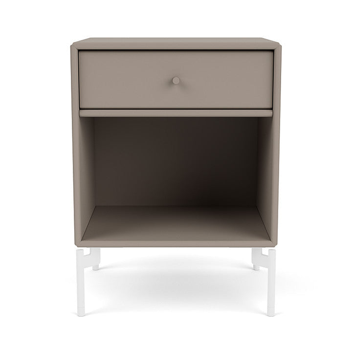 Montana Dream Nightstand With Legs, Truffle/Snow White