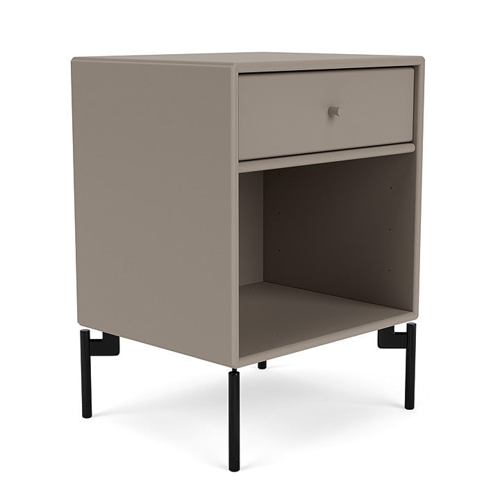 Montana Dream Nightstand With Legs, Truffle/Black