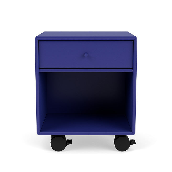 Montana Dream Nightstand With Castors, Monarch Blue