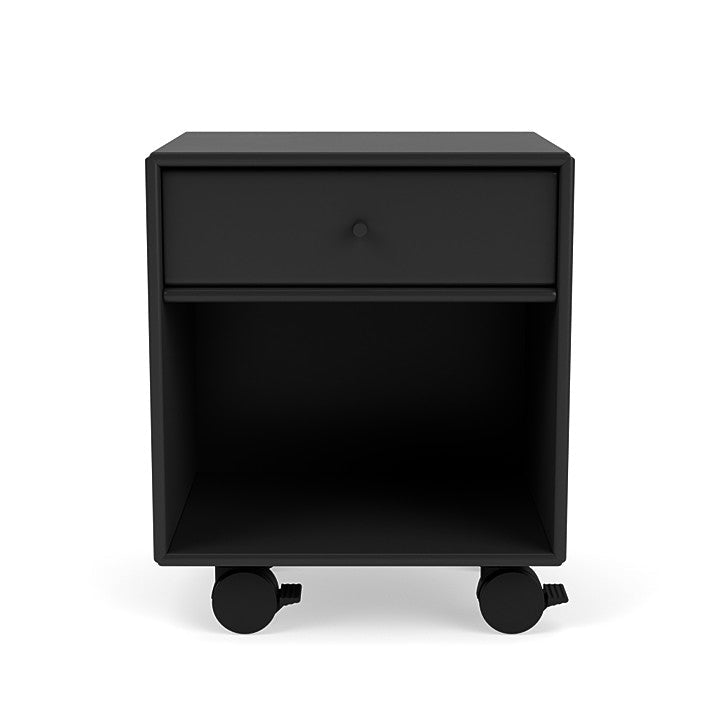 Montana Dream Nightstand With Castors, Black