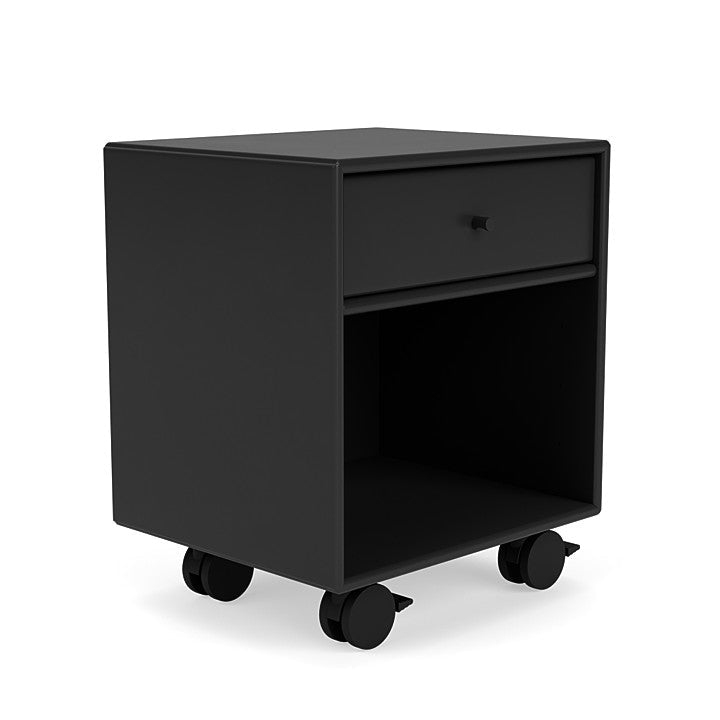 Montana Dream Nightstand With Castors, Black