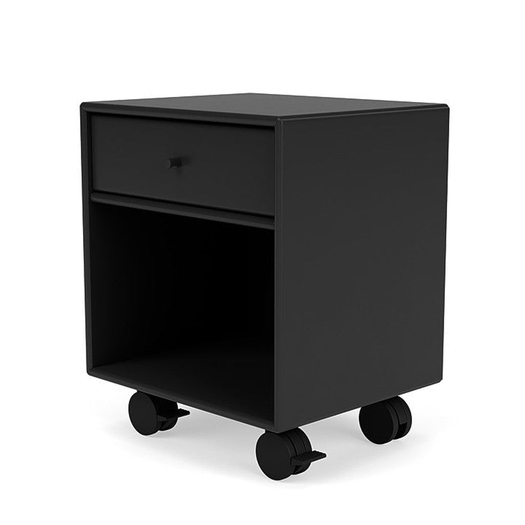 Montana Dream Nightstand With Castors, Black