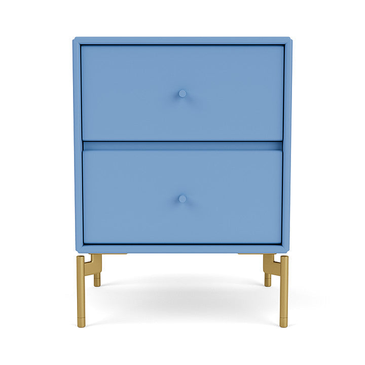 Montana Drift Drawer Module With Legs, Azure Blue/Brass