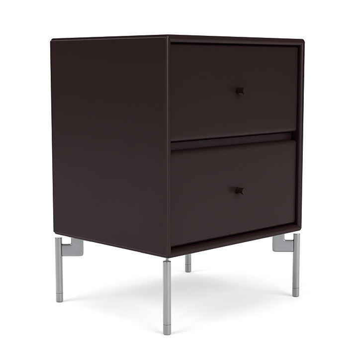 Montana Drift Drawer Module With Legs, Balsamic/Matt Chrome