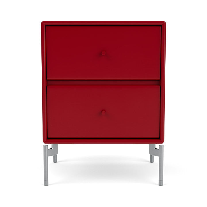 Montana Drift Drawer Module With Legs, Beetroot/Matt Chrome