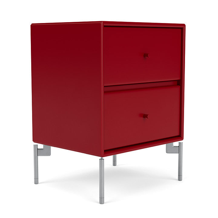 Montana Drift Drawer Module With Legs, Beetroot/Matt Chrome