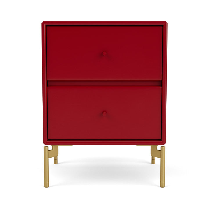 Montana Drift Drawer Module With Legs, Beetroot/Brass