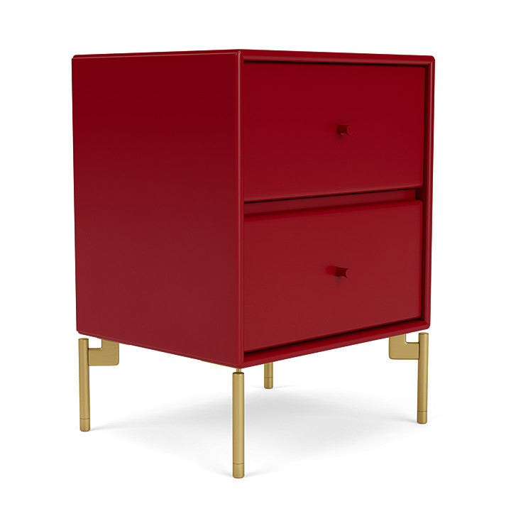 Montana Drift Drawer Module With Legs, Beetroot/Brass