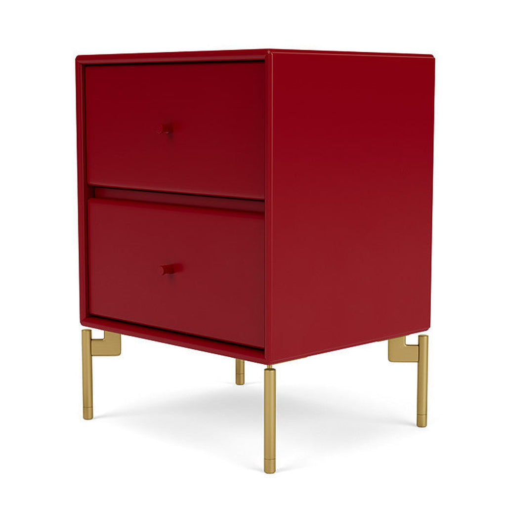 Montana Drift Drawer Module With Legs, Beetroot/Brass