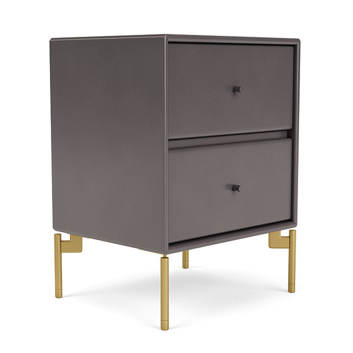 Montana Drift Drawer Module With Legs, Coffee/Brass