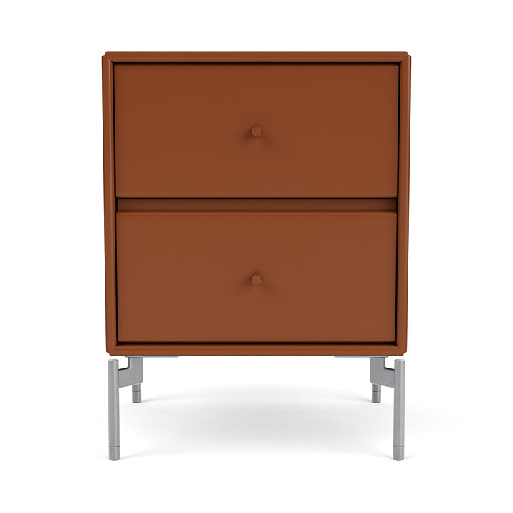 Montana Drift Drawer Module With Legs, Hazelnut/Matt Chrome