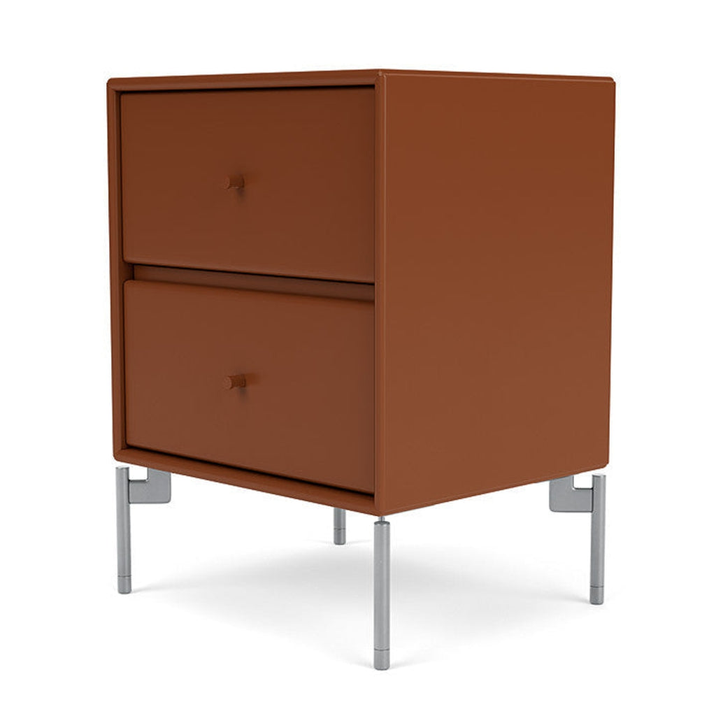 Montana Drift Drawer Module With Legs, Hazelnut/Matt Chrome