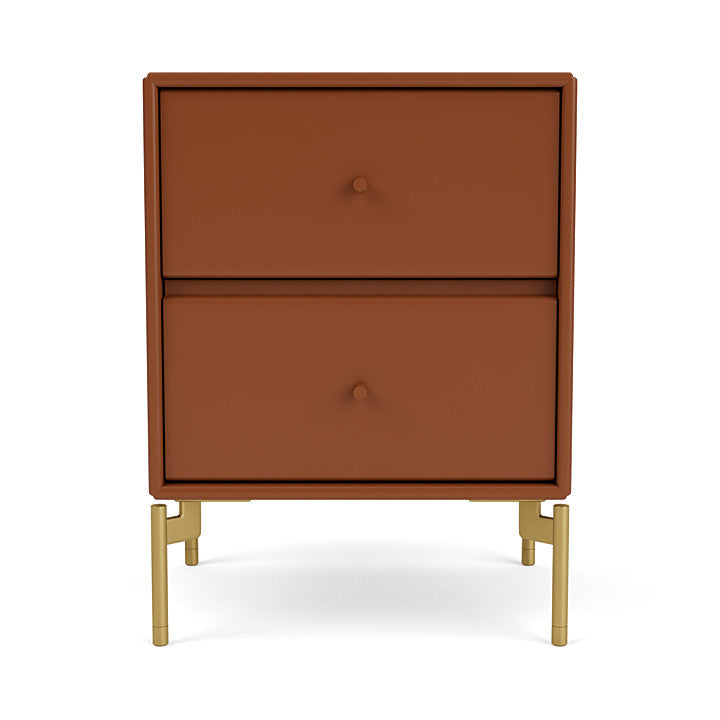 Montana Drift Drawer Module With Legs, Hazelnut/Brass