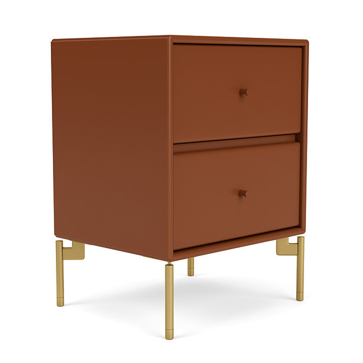 Montana Drift Drawer Module With Legs, Hazelnut/Brass