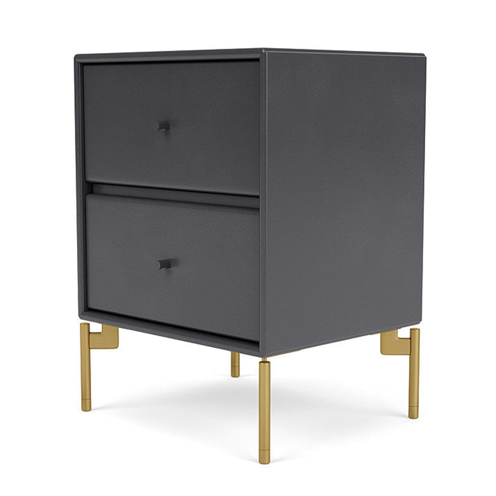 Montana Drift Drawer Module With Legs, Carbon Black/Brass