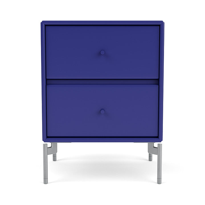 Montana Drift Drawer Module With Legs, Monarch Blue/Matt Chrome