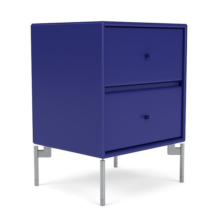 Montana Drift Drawer Module With Legs, Monarch Blue/Matt Chrome