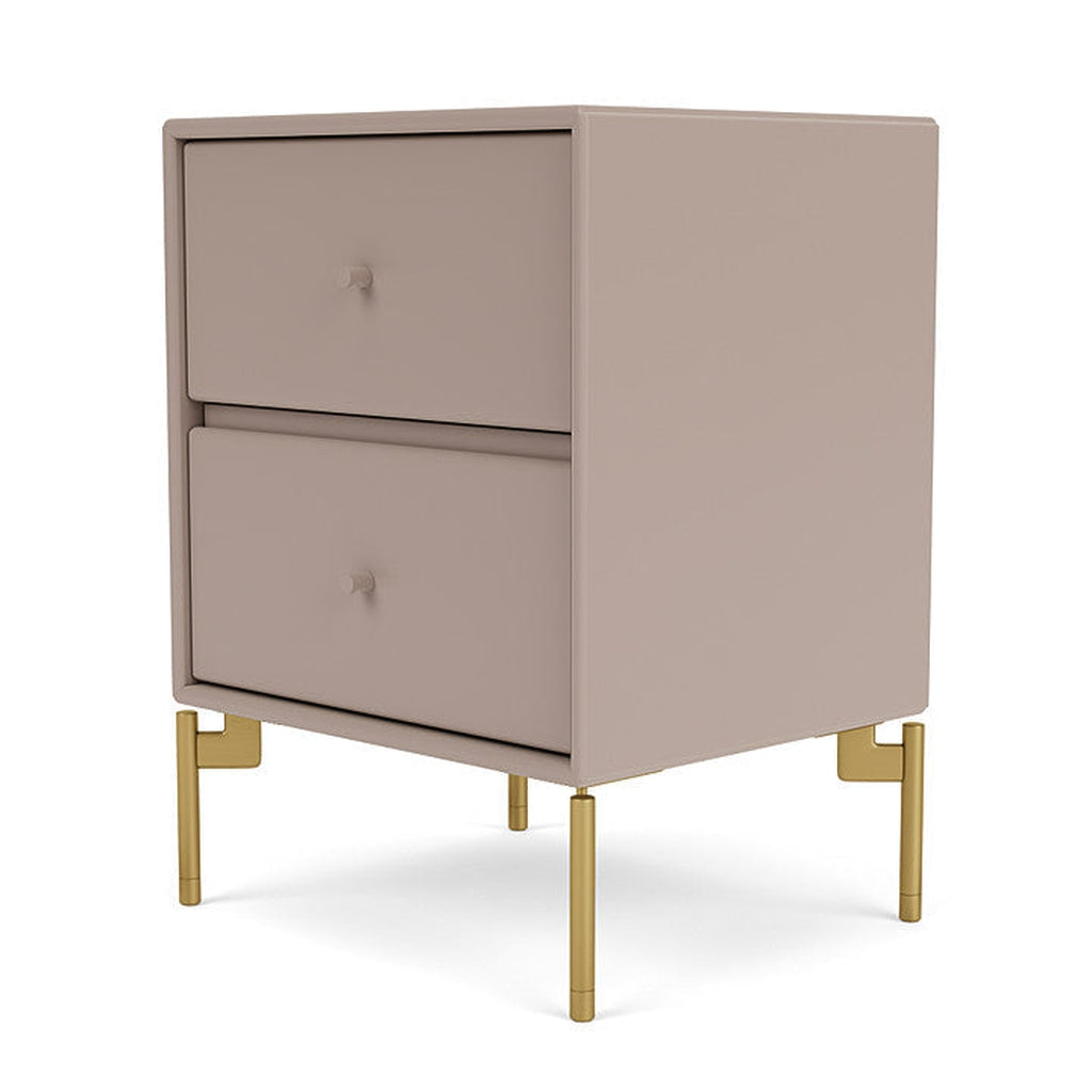 Montana Drift Drawer Module With Legs, Mushroom Brown/Brass