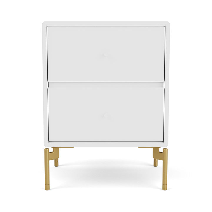 Montana Drift Drawer Module With Legs, New White/Brass