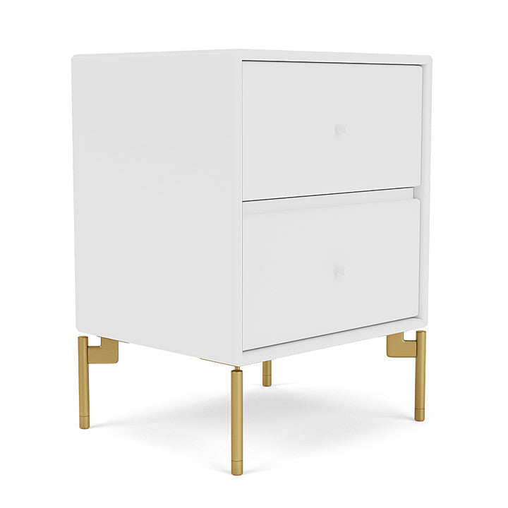 Montana Drift Drawer Module With Legs, New White/Brass