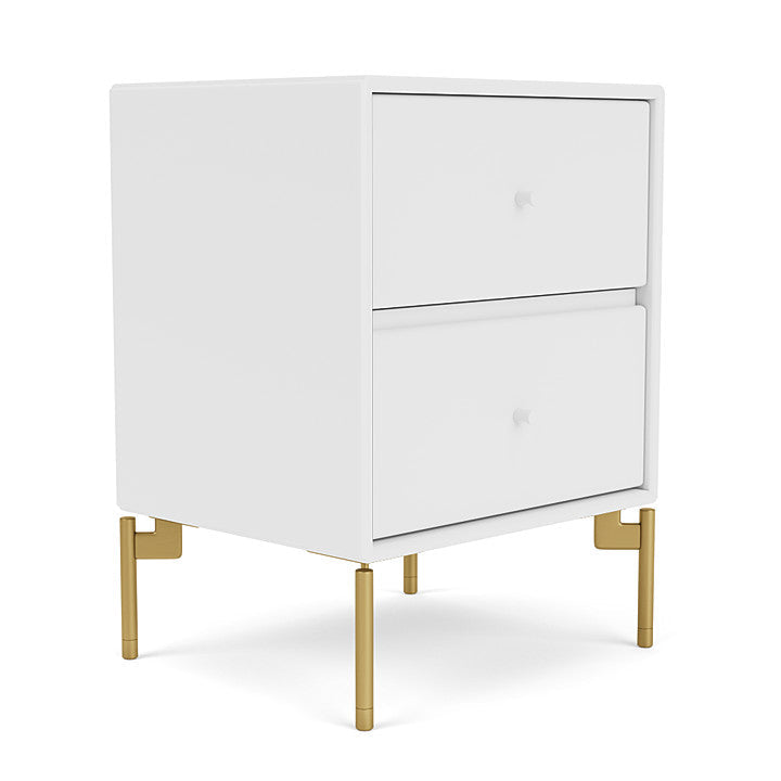 Montana Drift Drawer Module With Legs, Snow White/Brass