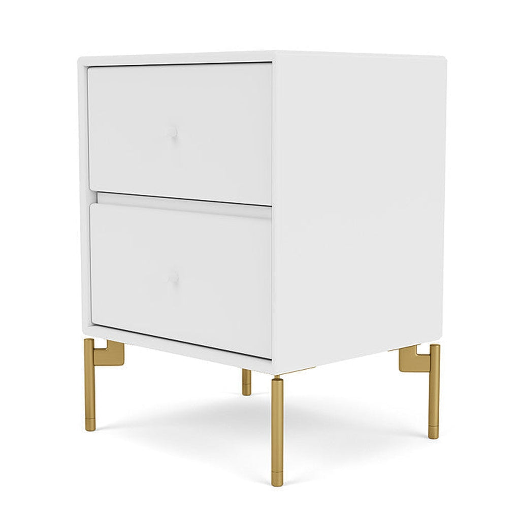 Montana Drift Drawer Module With Legs, Snow White/Brass