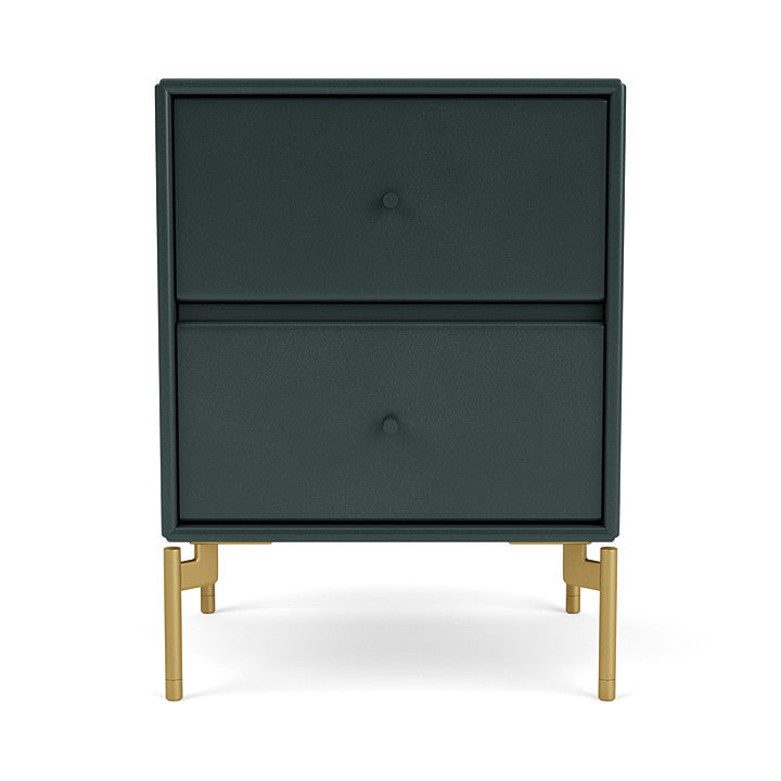 Montana Drift Drawer Module With Legs, Black Jade/Brass