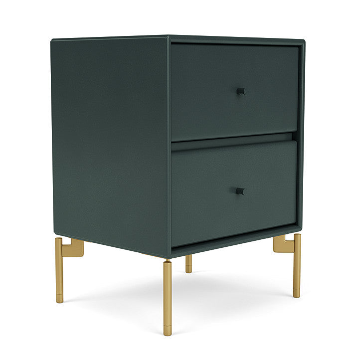 Montana Drift Drawer Module With Legs, Black Jade/Brass