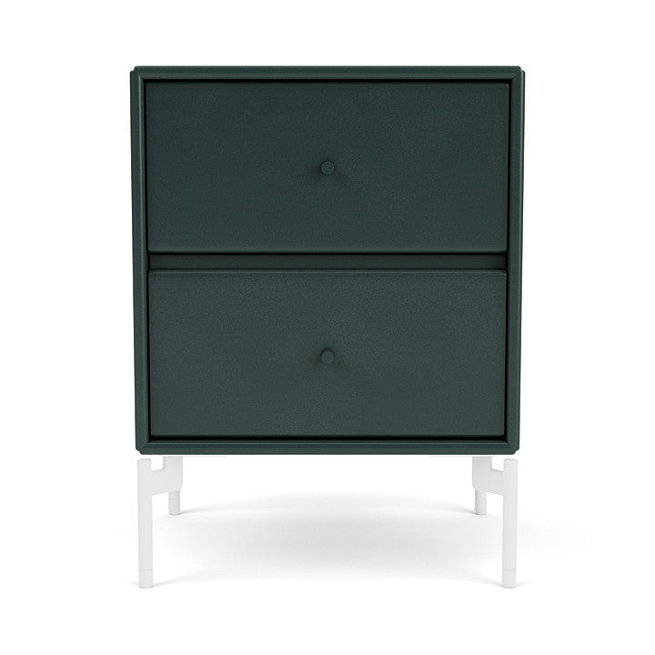 Montana Drift Drawer Module With Legs, Black Jade/Snow White