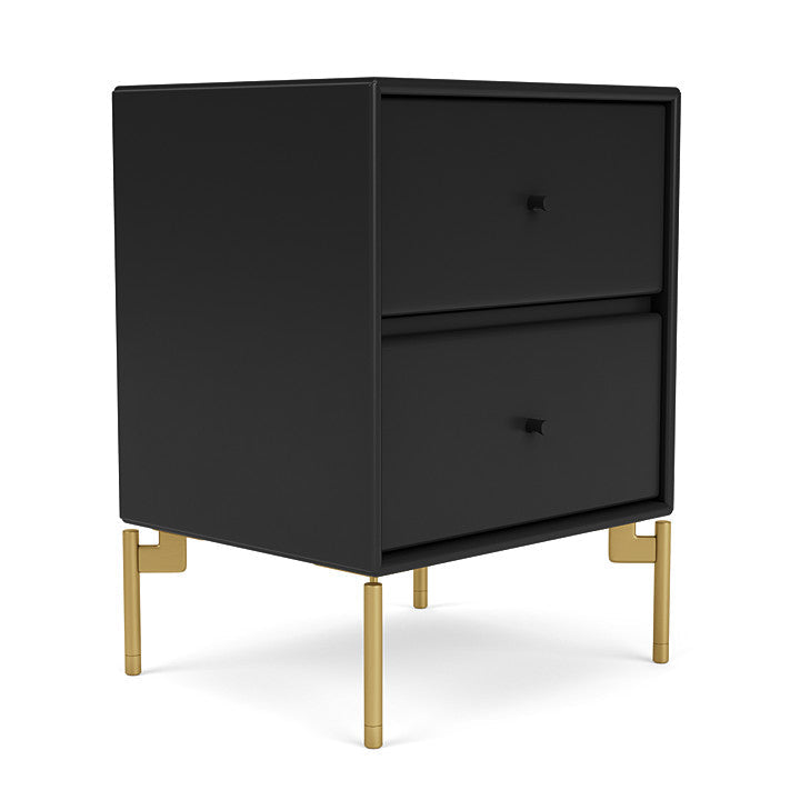 Montana Drift Drawer Module With Legs, Black/Brass