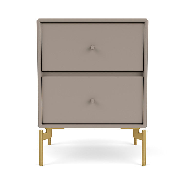 Montana Drift Drawer Module With Legs, Truffle/Brass