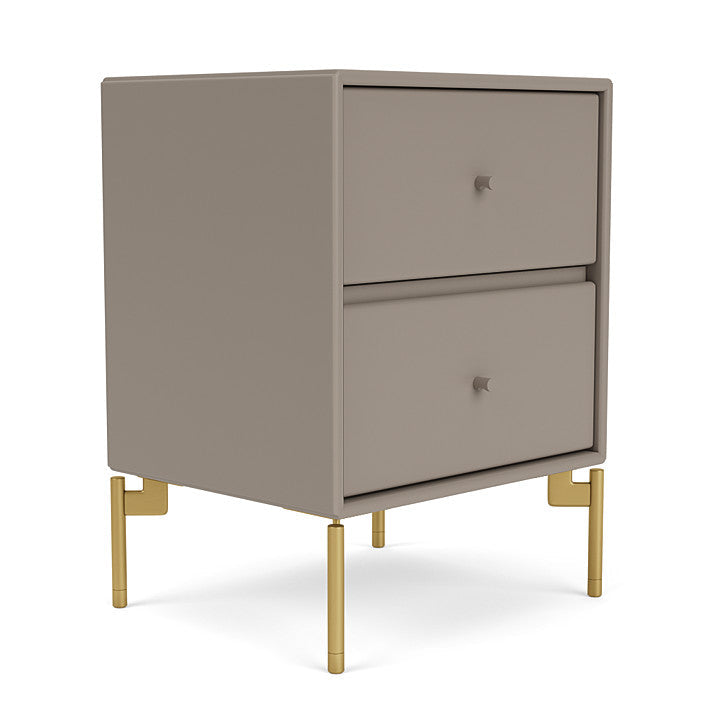 Montana Drift Drawer Module With Legs, Truffle/Brass