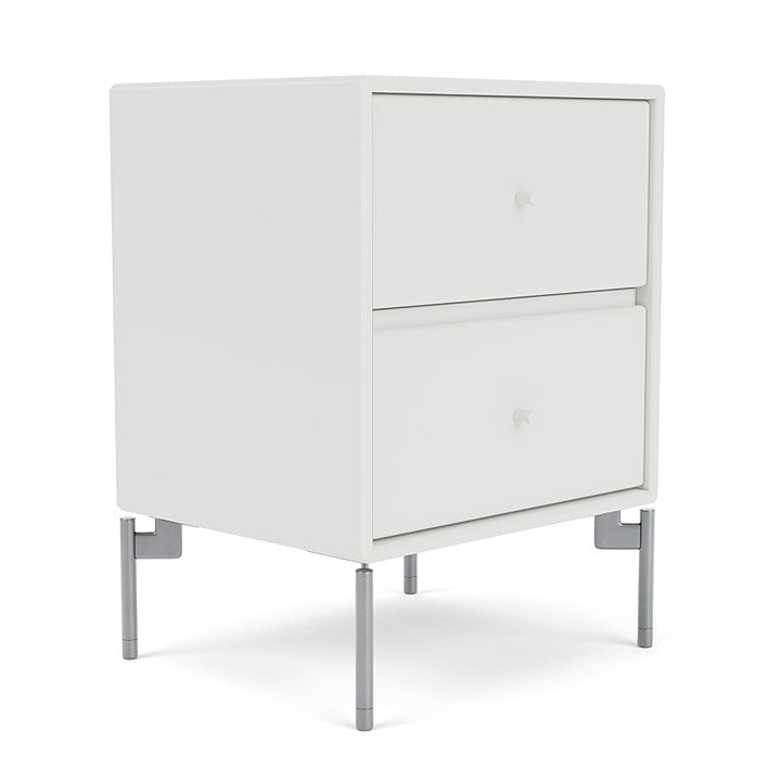 Montana Drift Drawer Module With Legs, White/Matt Chrome