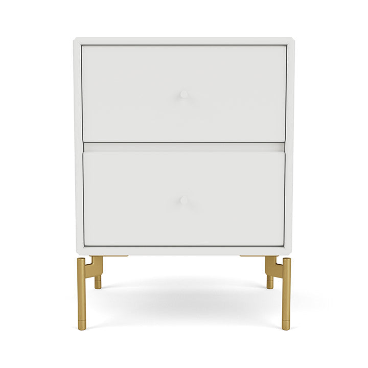 Montana Drift Drawer Module With Legs, White/Brass