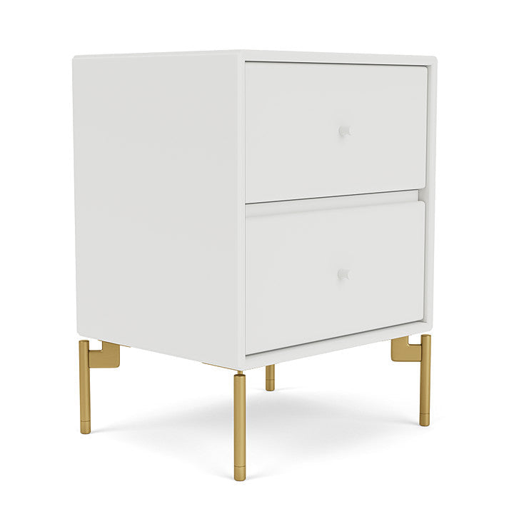 Montana Drift Drawer Module With Legs, White/Brass