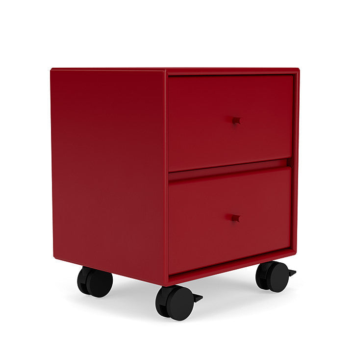 Montana Drift Drawer Module With Castors, Beetroot Red