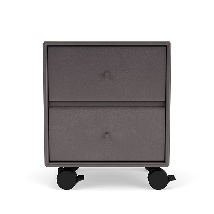 Montana Drift Drawer Module With Castors, Coffee Brown