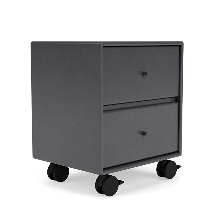 Montana Drift Drawer Module With Castors, Carbon Black