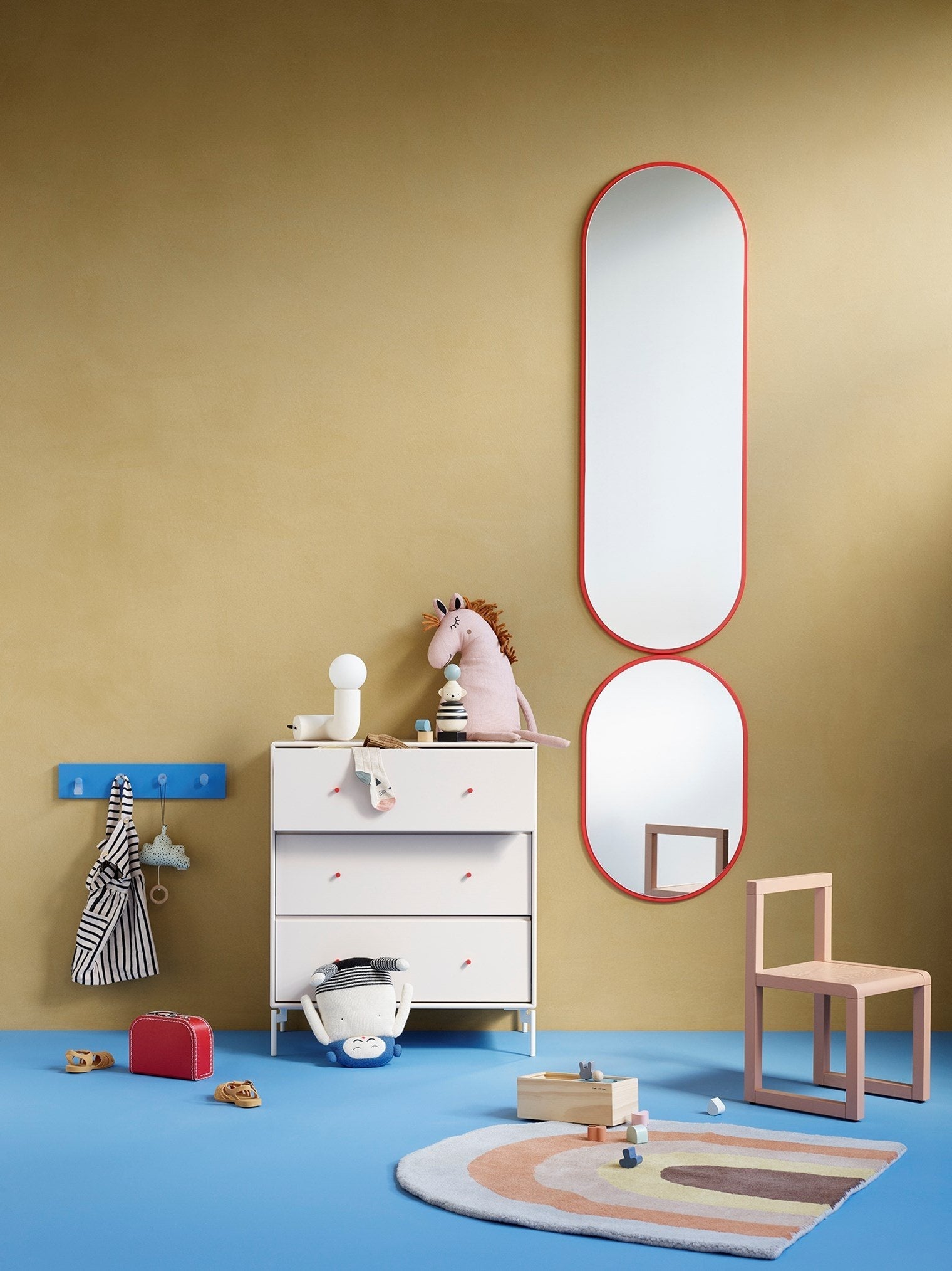 Montana Look Oval Mirror, Beetroot Red