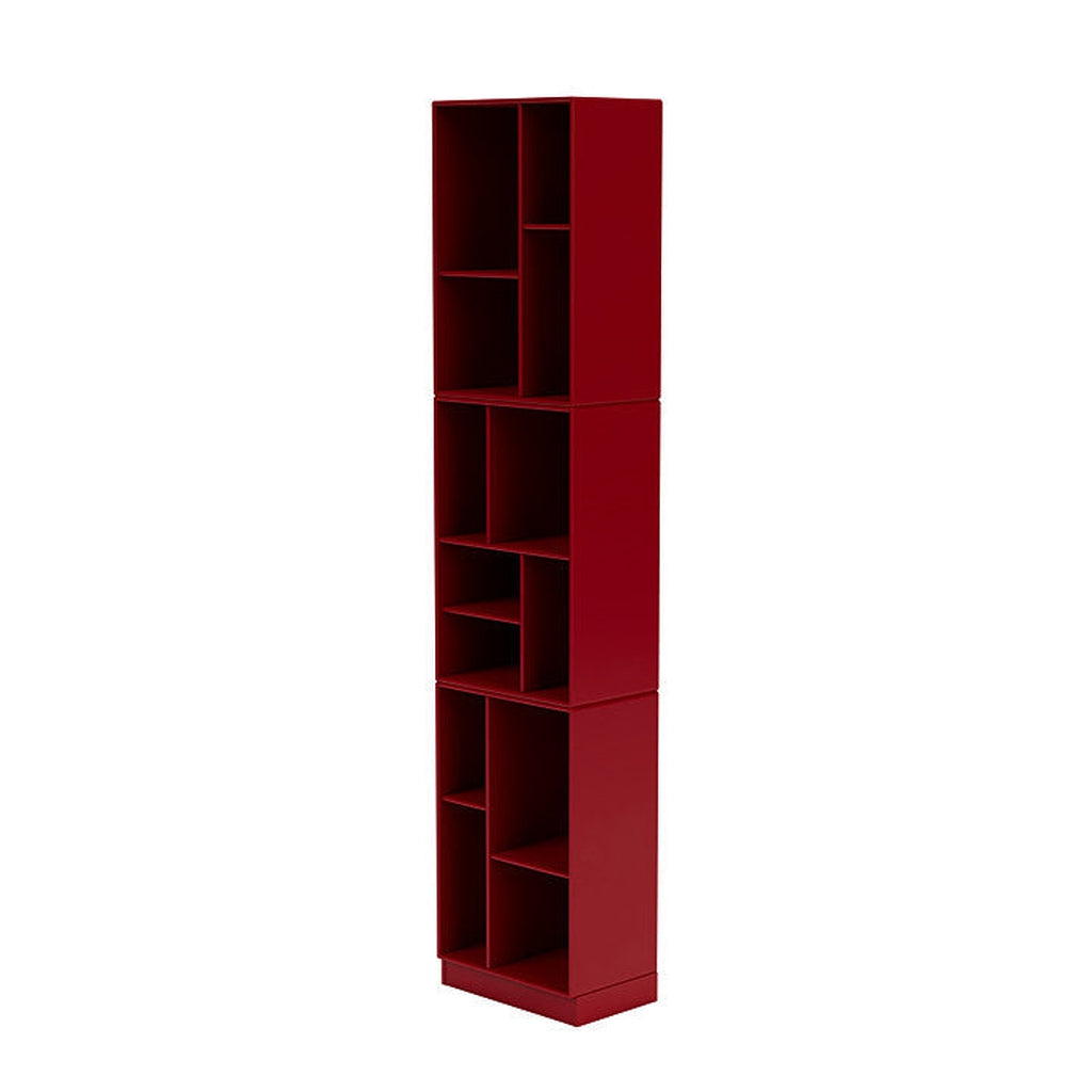 Montana Loom High Bookcase With 7 Cm Plinth, Beetroot Red