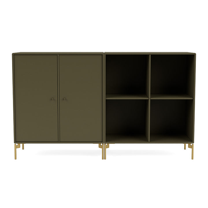 Montana Pair Classic Sideboard With Legs, Oregano/Brass