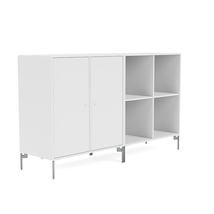 Montana Pair Classic Sideboard With Legs, Snow White/Matt Chrome