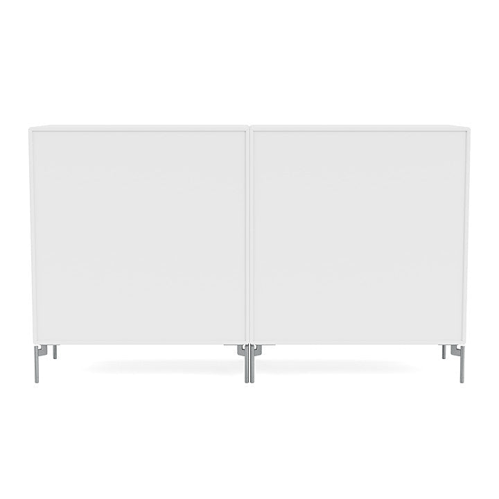 Montana Pair Classic Sideboard With Legs, Snow White/Matt Chrome