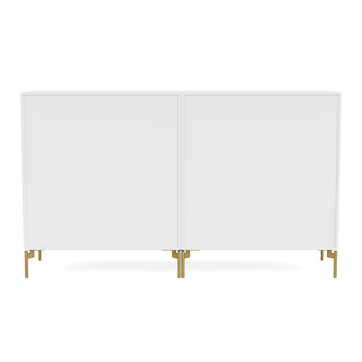 Montana Pair Classic Sideboard With Legs, Snow White/Brass