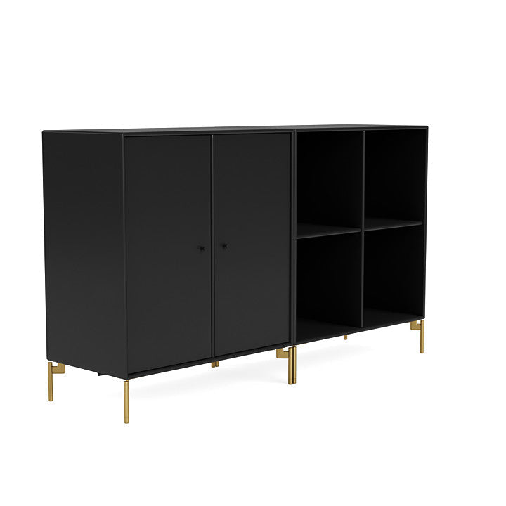 Montana Pair Classic Sideboard With Legs, Black/Brass