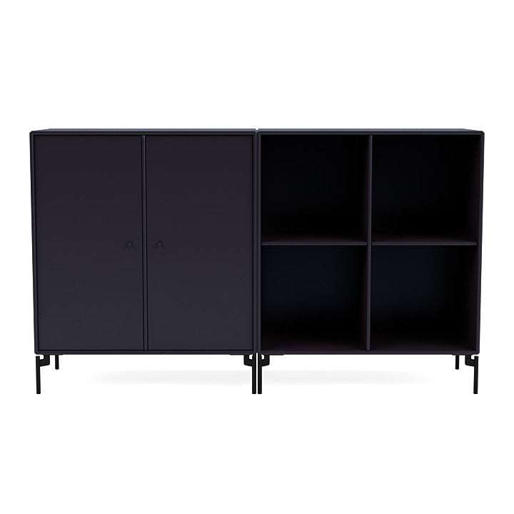 Montana Pair Classic Sideboard With Legs, Shadow/Black