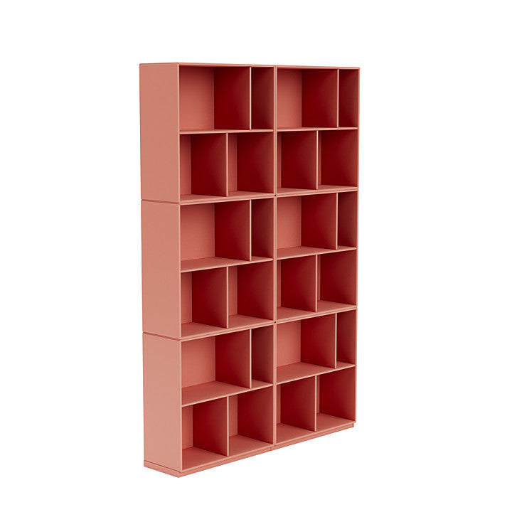 Montana Read Spacious Bookshelf With 3 Cm Plinth, Rhubarb Red