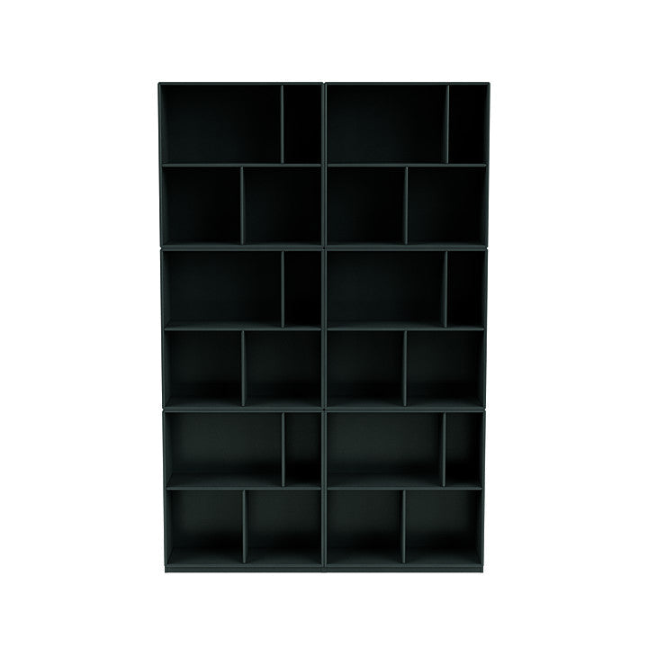 Montana Read Spacious Bookshelf With 3 Cm Plinth, Black Jade